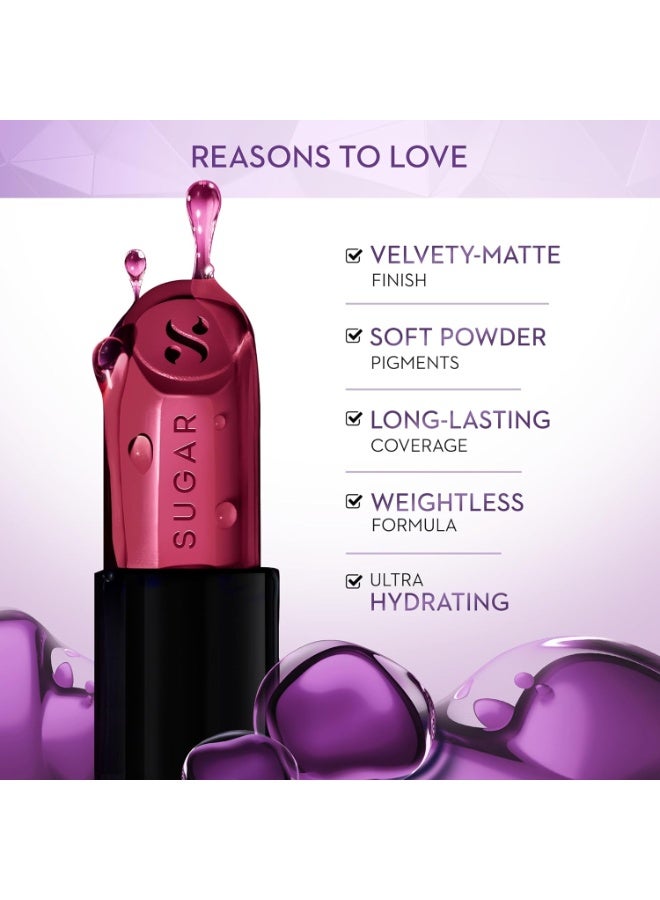 SUGAR Cosmetics Glide Peptide Serum Lipstick with Hyaluronic Acid & Vitamin E | Velvet Matte Finish | Long Lasting & Pigmented | 1 Swipe Full Coverage | 4.2gm - 04 Cairo Crimson - Image 2